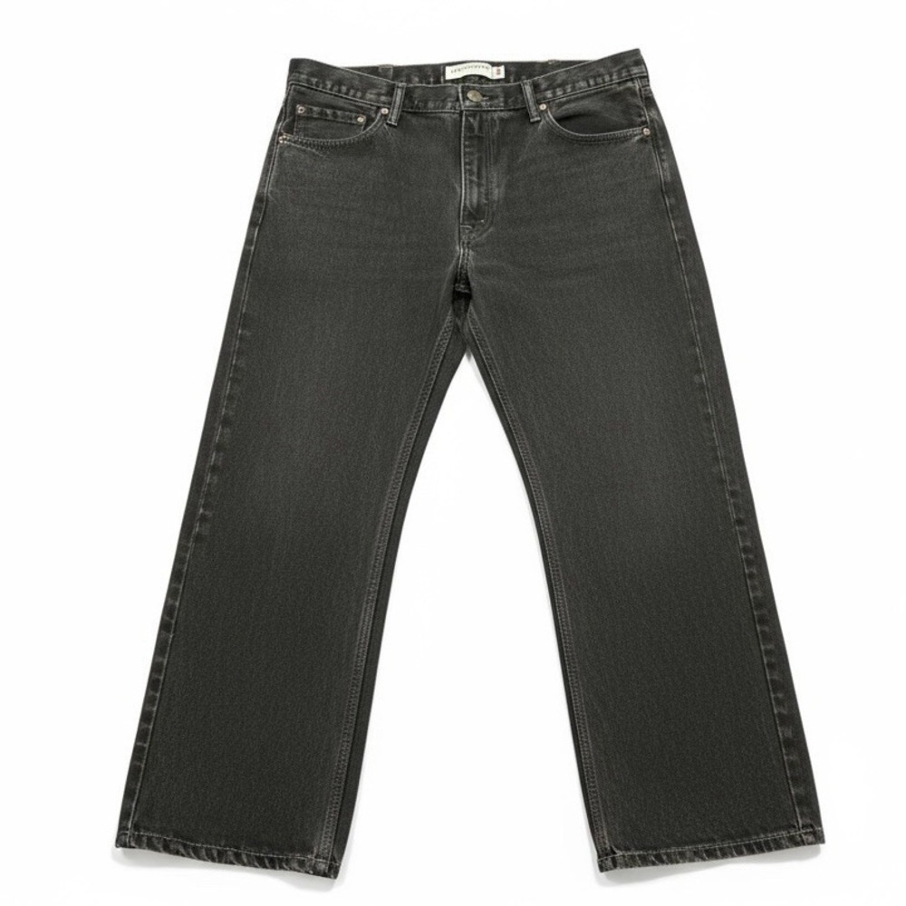 Levis 505 Jeans Mens 40x30 Black Straight Leg Zip Fly Stretch Denim (FITS 40x26)
